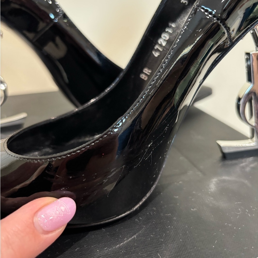 Ysl Yves Saint Laurent Black Heels size 39.5 - Picture 11 of 15